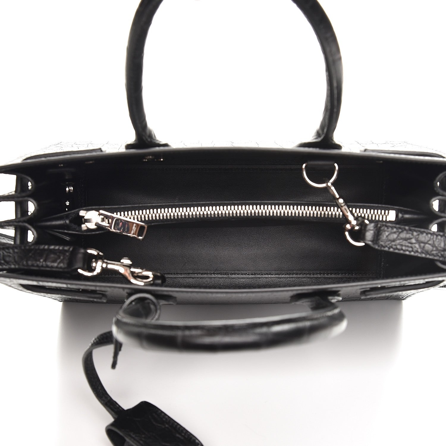 Saint Laurent Calfskin Crocodile Embossed Baby Sac De Jour Black 6 of 9