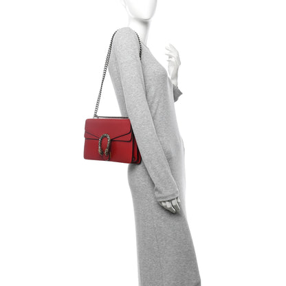 Gucci Dollar Calfskin Swarovski Crystal Small Dionysus Shoulder Bag Hibiscus Red 2 of 15