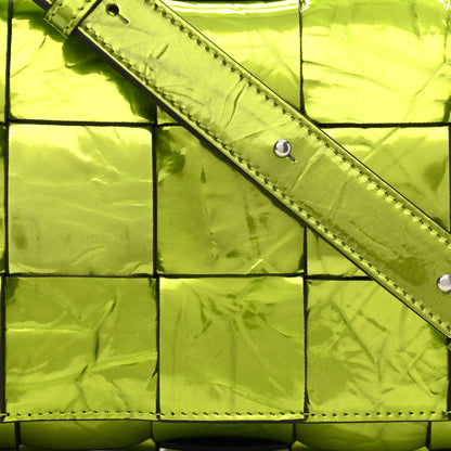 Bottega Veneta Metallic Crushed Calfskin Maxi Intrecciato Cassette Crossbody Bag Chlorophyll 8 of 10