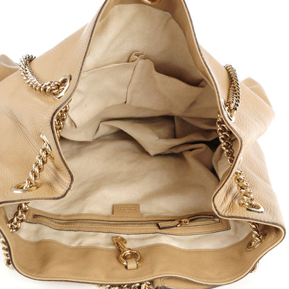Gucci Pebbled Calfskin Large Soho Chain Shoulder Bag Cream 5 of 7