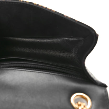 Chanel Calfskin Crocodile Embossed Graffiti 2.55 Mini Cocodile Reissue Flap Black Pink 5 of 10