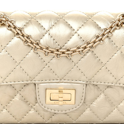 Chanel Metallic Aged Calfskin Quilted 2.55 Reissue Mini Flap Light Gold 8 of 11