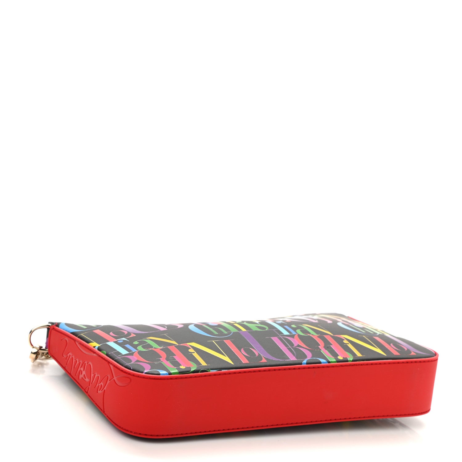 Christian Louboutin Calfskin Logo Loubila Chain Clutch Black Multicolor 4 of 9