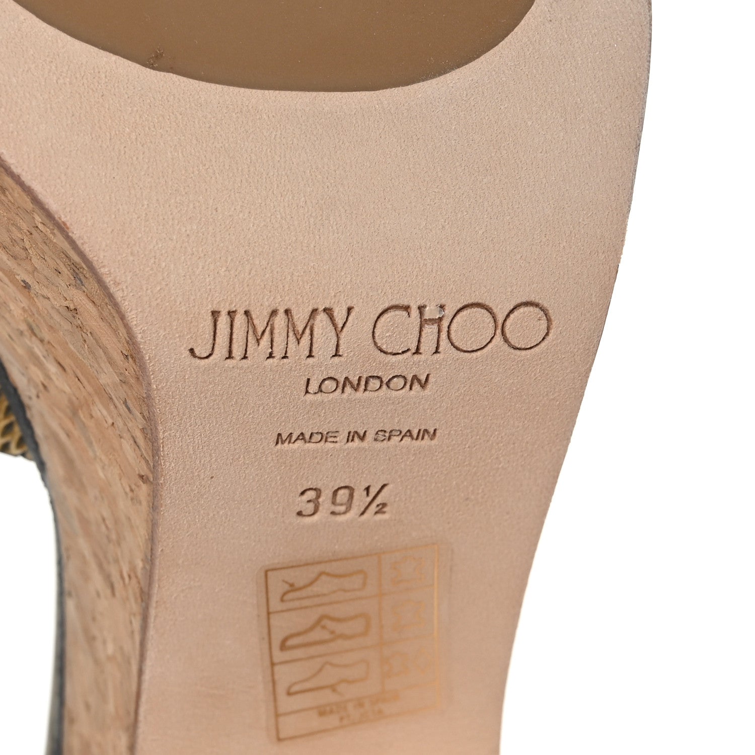 Jimmy Choo Calfskin Net Embossed DeeDee Platform Sandals 39.5 Gold 7 of 7