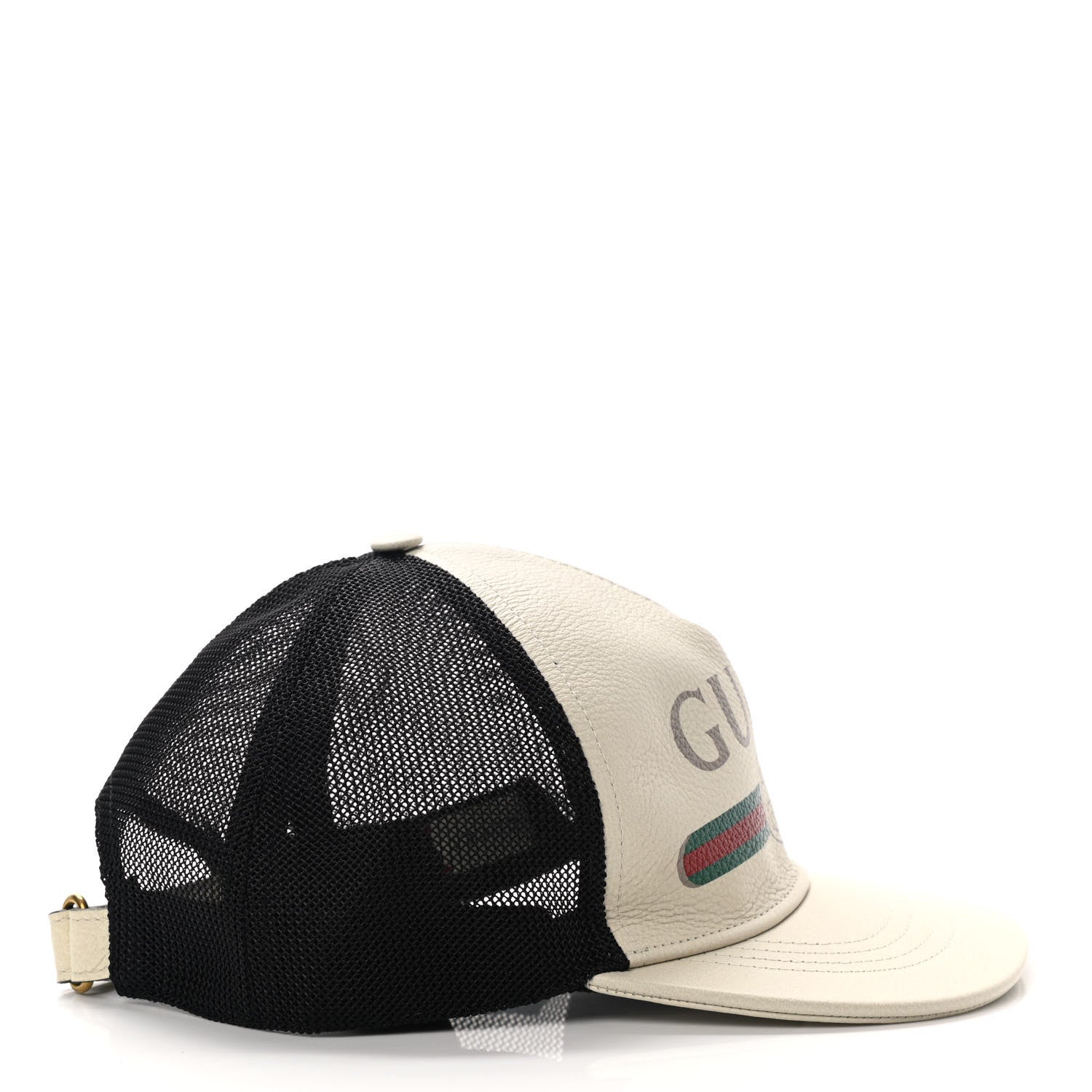 Gucci Grained Calfskin Logo Baseball Hat L White 5 of 10