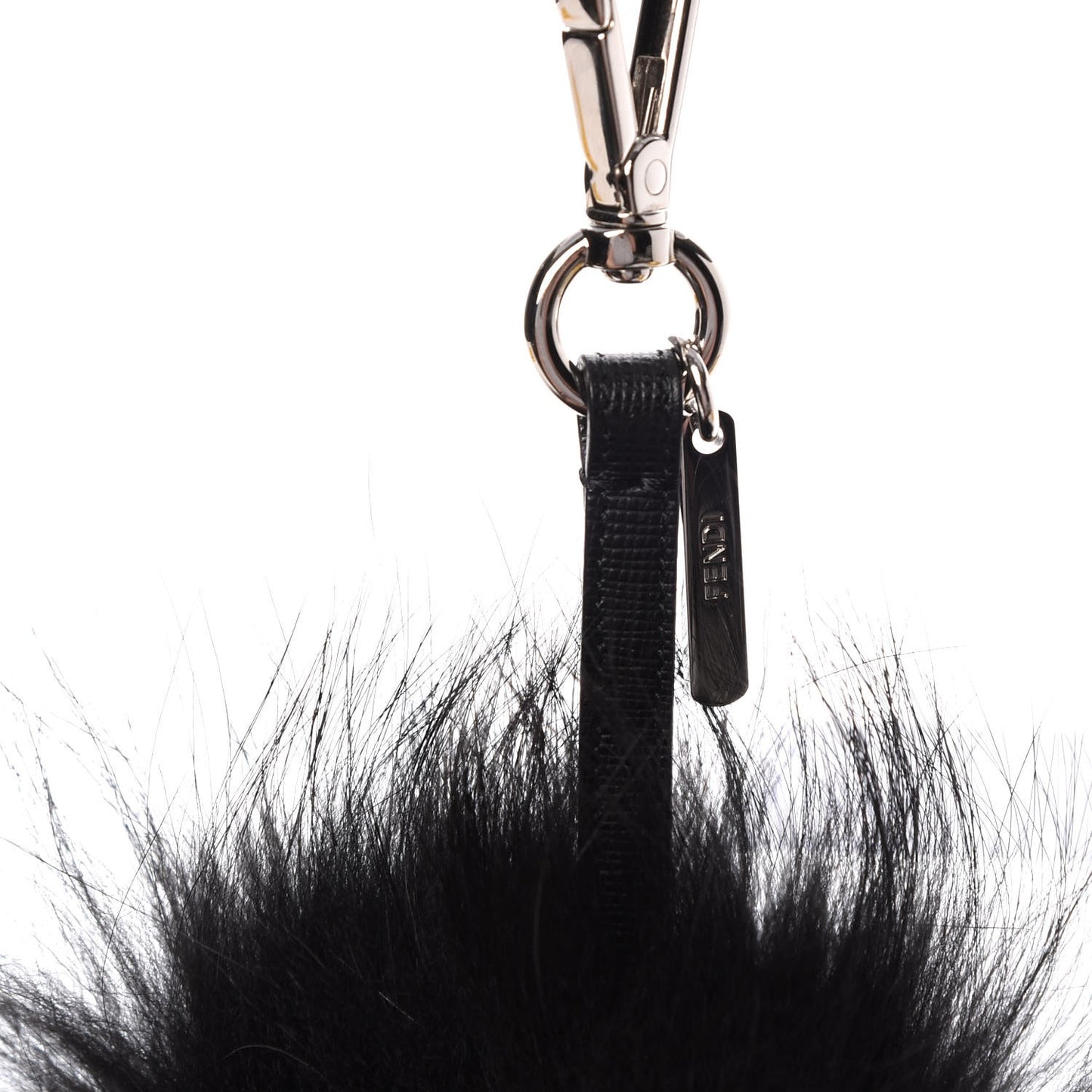 Vitello Elite Fox Fur Fusto Monster Bag Bug Charm Black Yellow