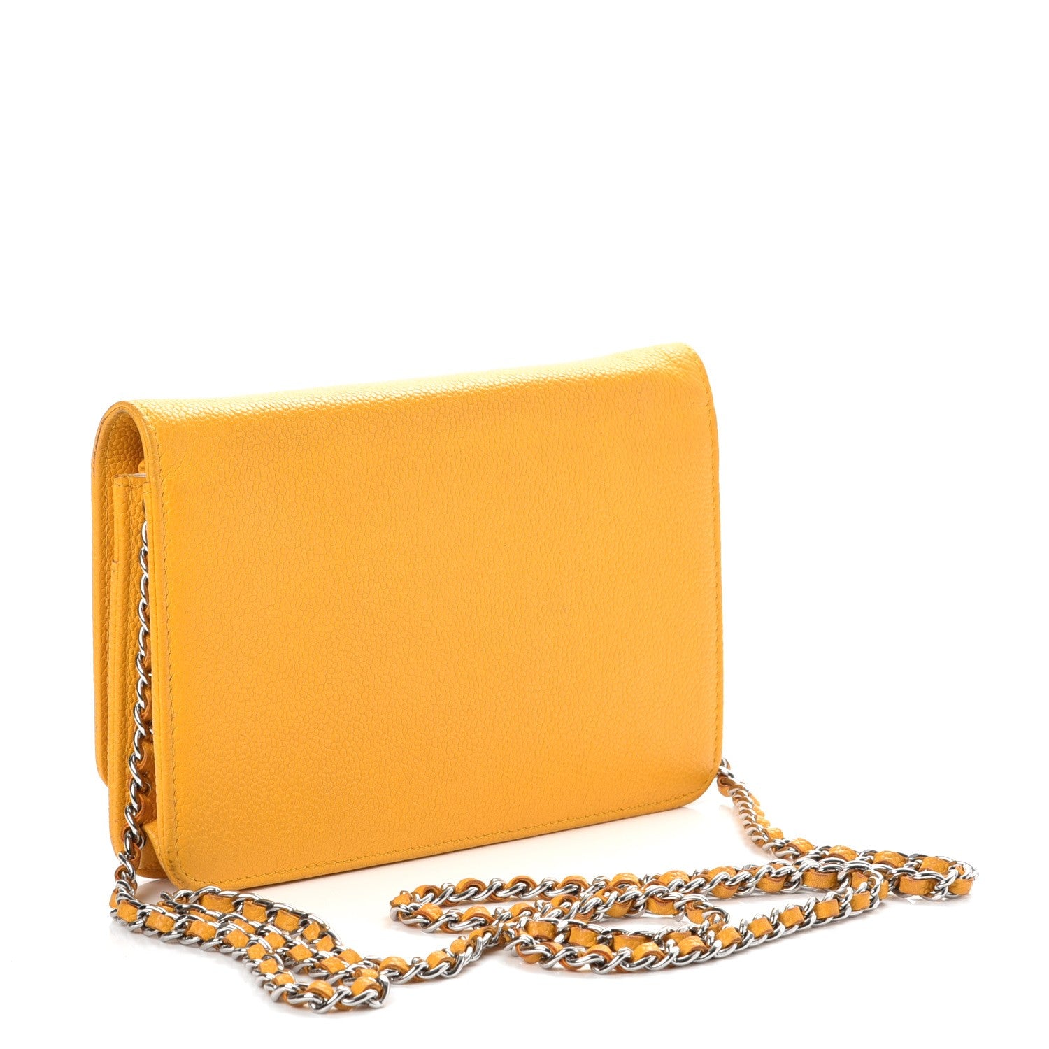 Chanel Caviar Wallet On Chain WOC Yellow 3 of 15