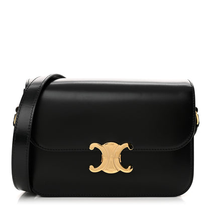 Celine Shiny Calfskin Medium Triomphe Black 1 of 12