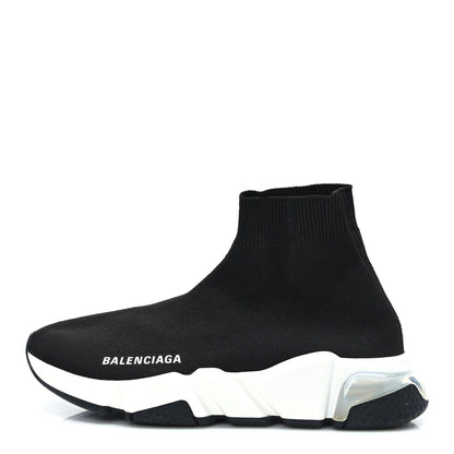 Balenciaga Neoprene Knit Womens Speed Clear Sole Sneakers 36 Black White 1 of 7