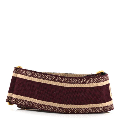 Christian Dior Canvas Embroidered Shoulder Strap Burgundy 2 of 5
