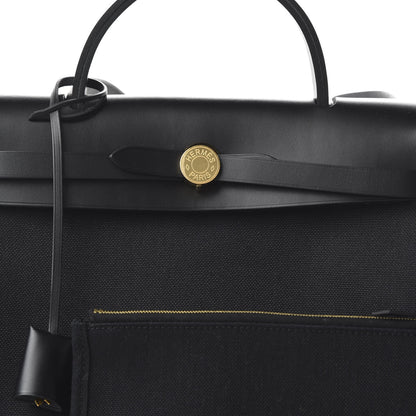 Hermes Military Toile Vache Hunter Herbag Zip PM 31 Black 8 of 8