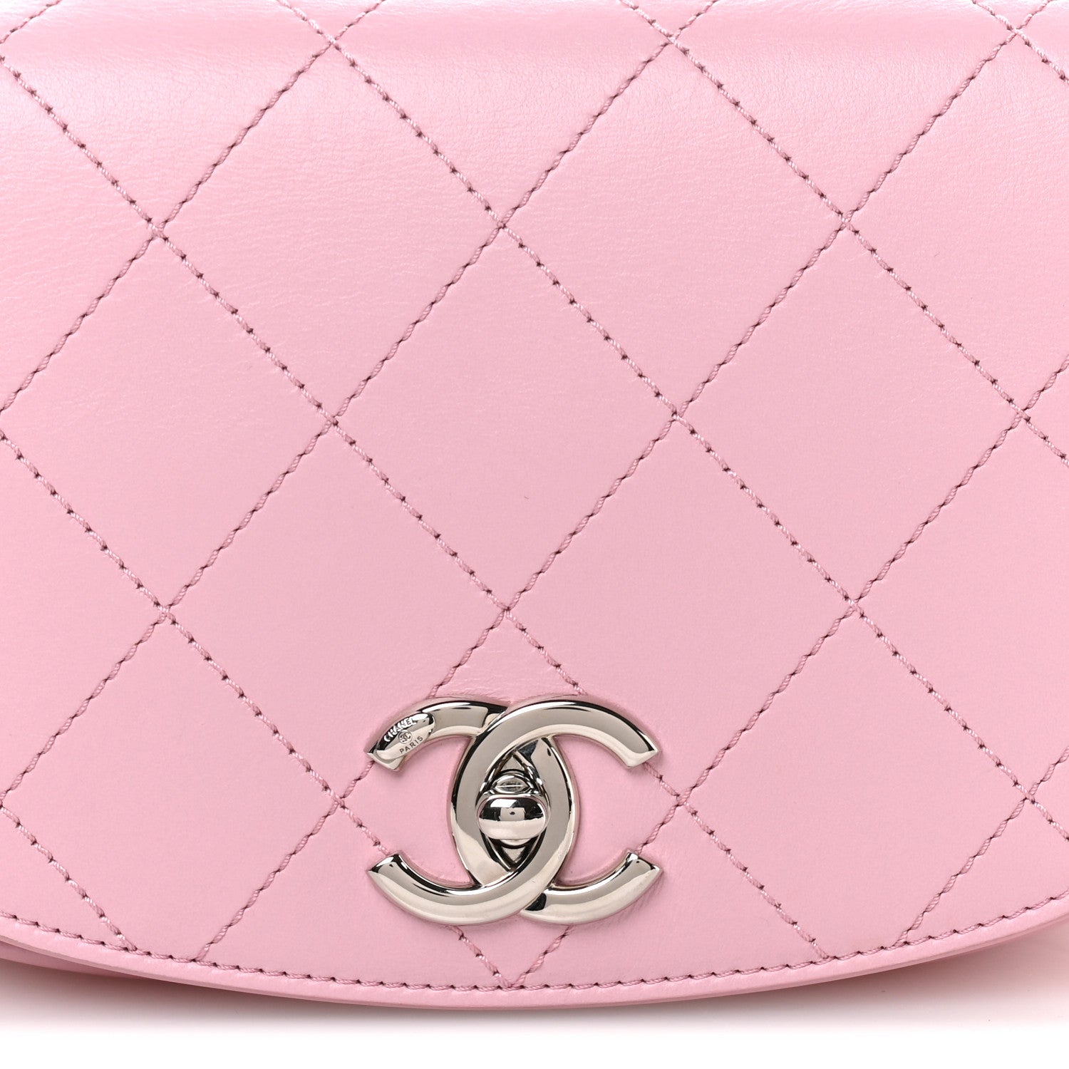 Chanel Calfskin Stitched Small Ring My Bag Flap Crossbody Pink 8 of 10