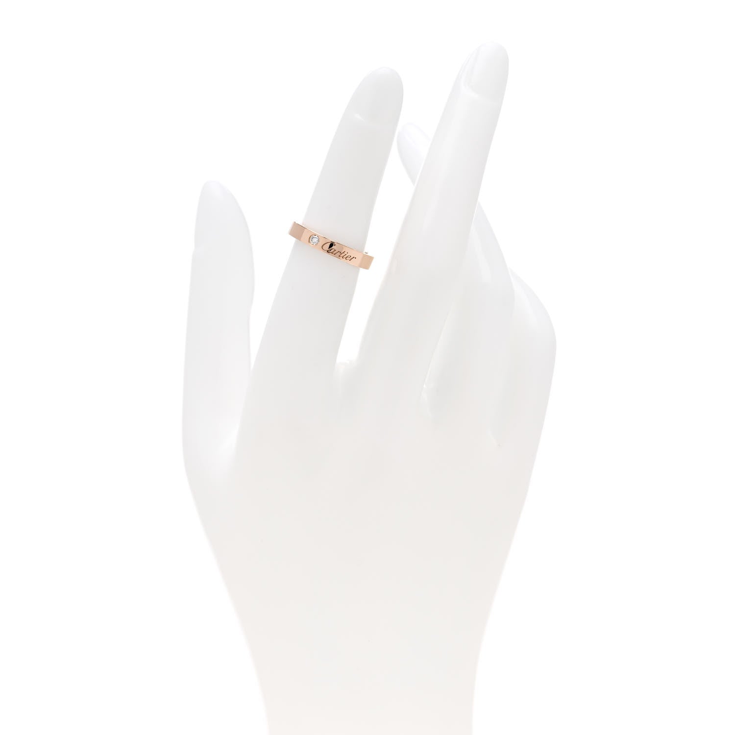 Cartier 18K Pink Gold Diamond 3mm C De Cartier Wedding Band Ring 49 5 2 of 5