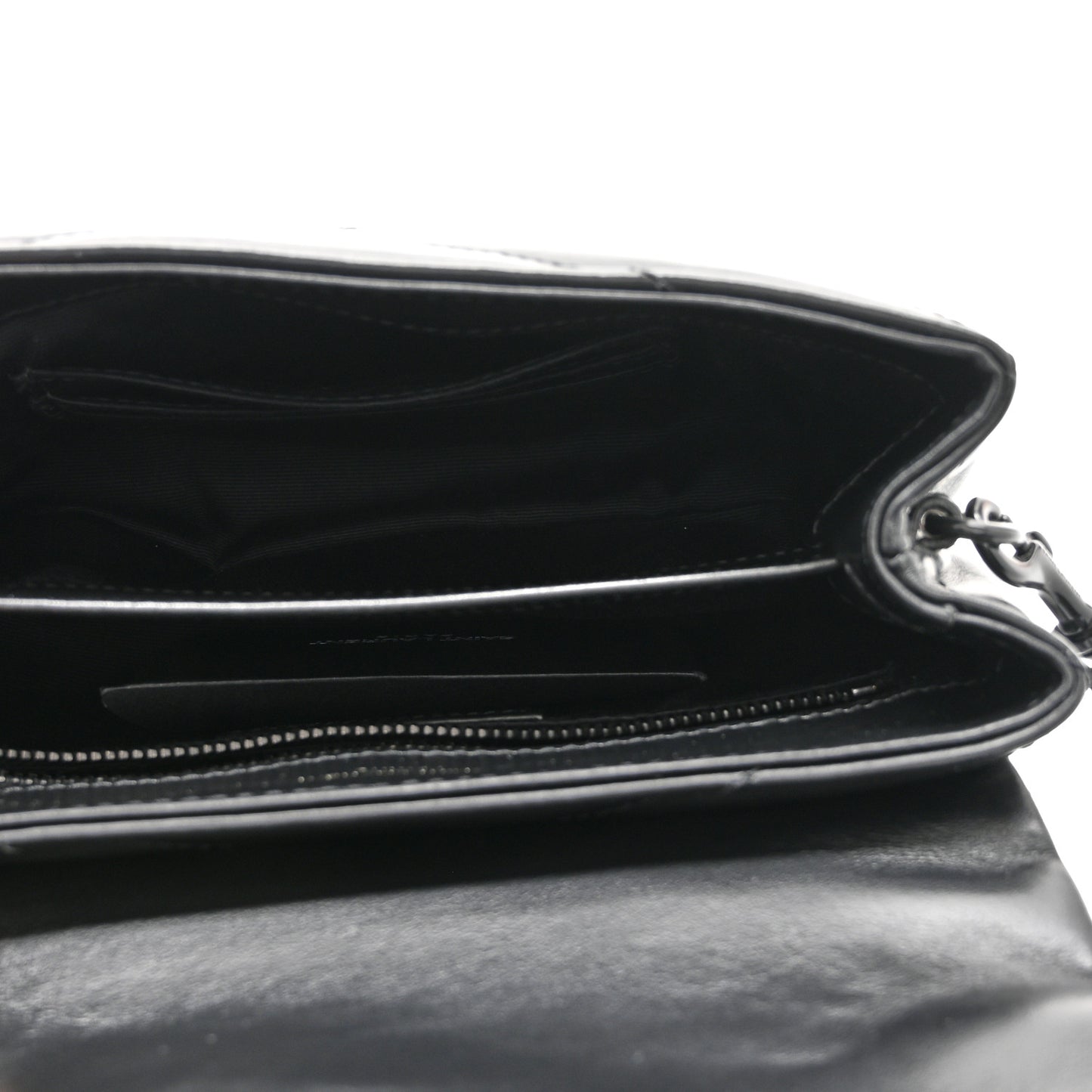 Calfskin Y Quilted Monogram Monochrome Toy Loulou Crossbody Bag Black
