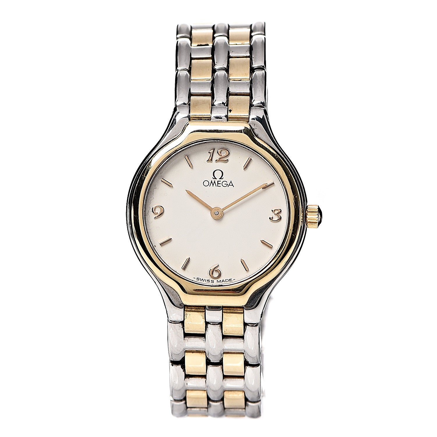Omega Stainless Steel 18K Yellow Gold 23mm De Ville Quartz Watch White 396.1016 1 of 6