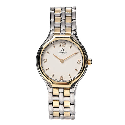 Omega Stainless Steel 18K Yellow Gold 23mm De Ville Quartz Watch White 396.1016 1 of 6