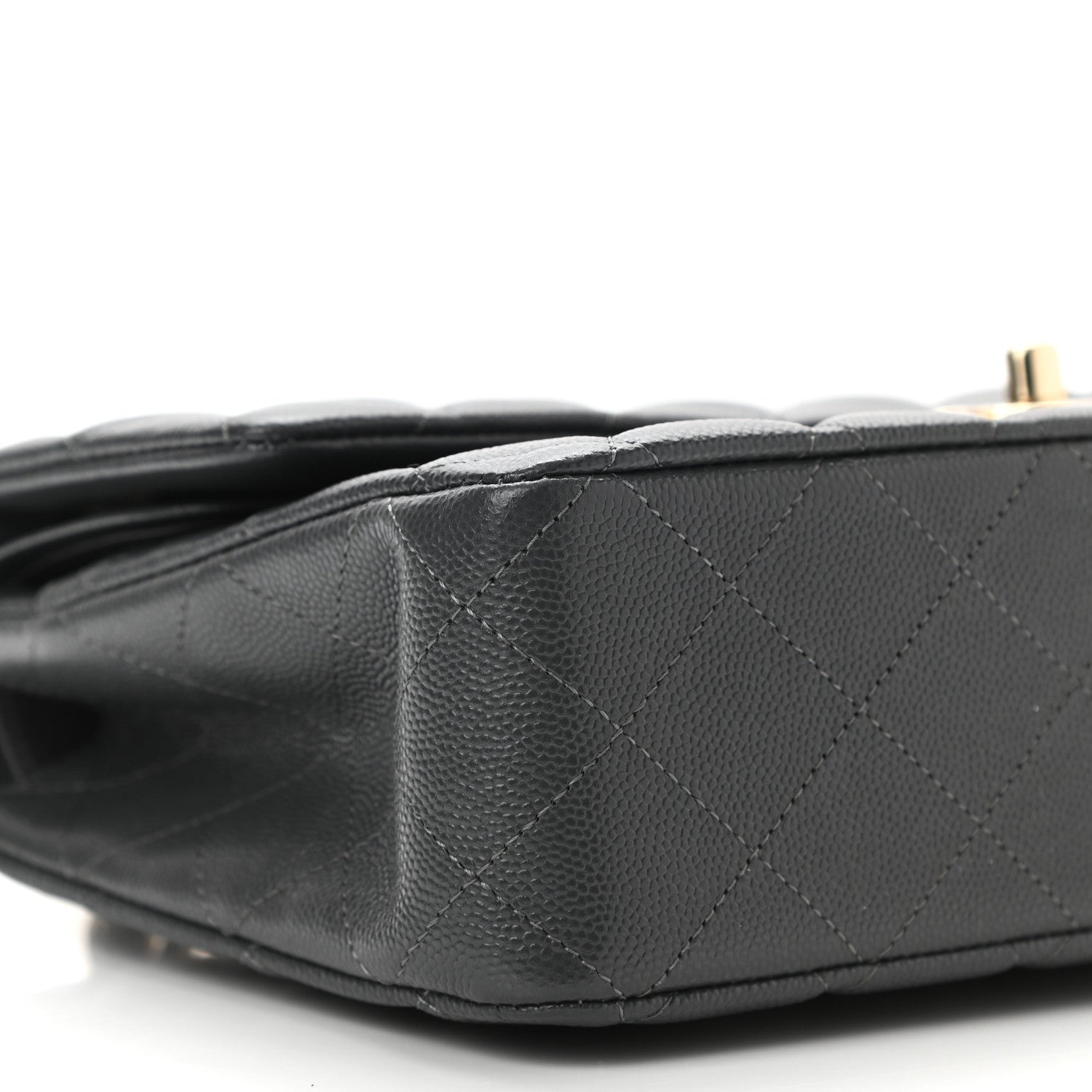 Chanel Caviar Quilted Medium Double Flap Dark Grey 9 of 11