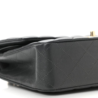 Chanel Caviar Quilted Medium Double Flap Dark Grey 9 of 11