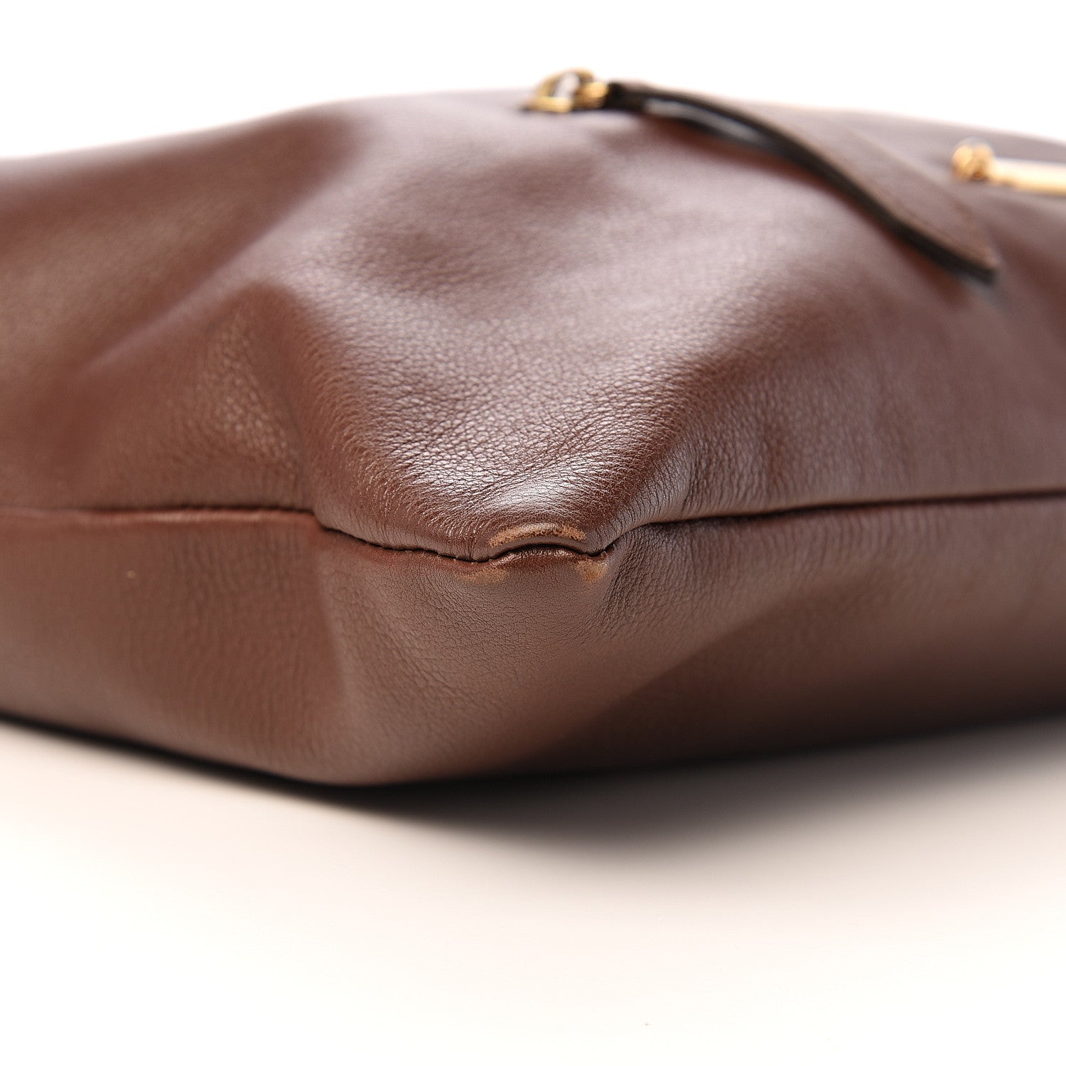 Burberry Soft Calfskin House Check Big Crush Tote Brown Ochre 8 of 10