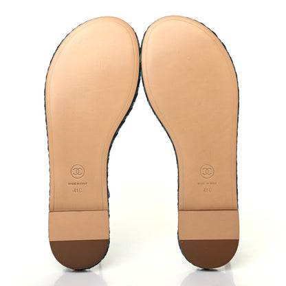 Chanel Lambskin Chain Thong Sandals 41 Blue 4 of 4