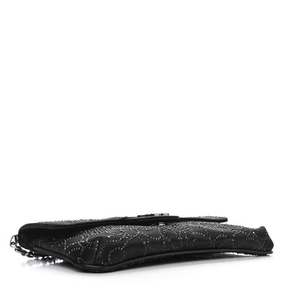 Chanel Satin Crystal Camellia Clutch On Chain Bag Black 3 of 4