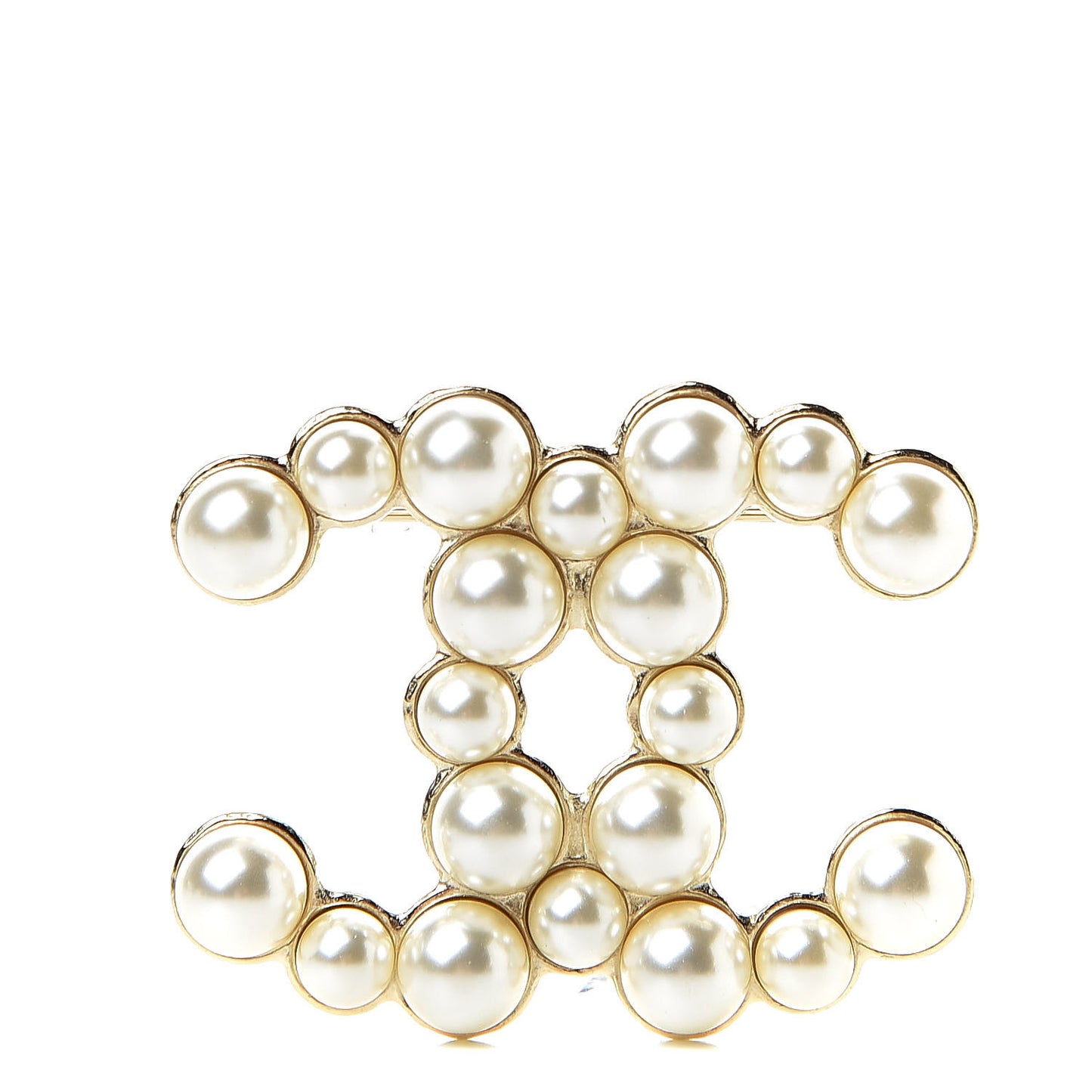 Pearl CC Brooch Gold