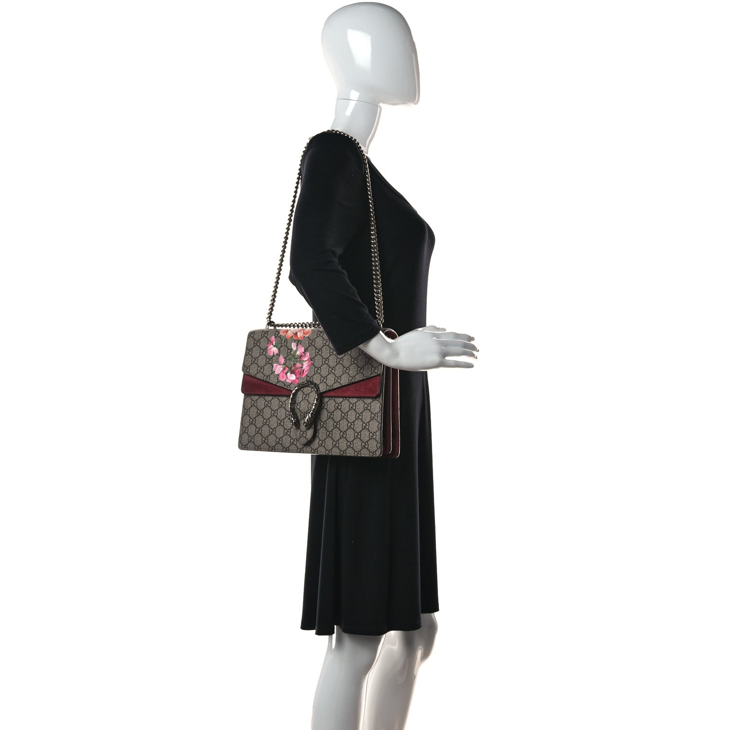 Gucci GG Supreme Monogram Blooms Medium Dionysus Shoulder Bag Beige Multicolor Dry Rose 3 of 27