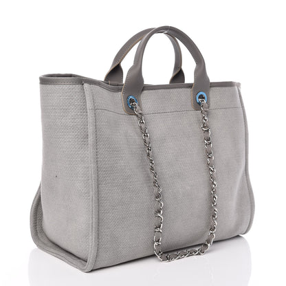 Chanel Canvas Large Deauville Tote Grey 4 of 11
