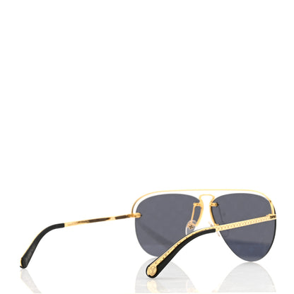 Louis Vuitton Metal Monogram Grease Sunglasses Z1172E Gold 4 of 9