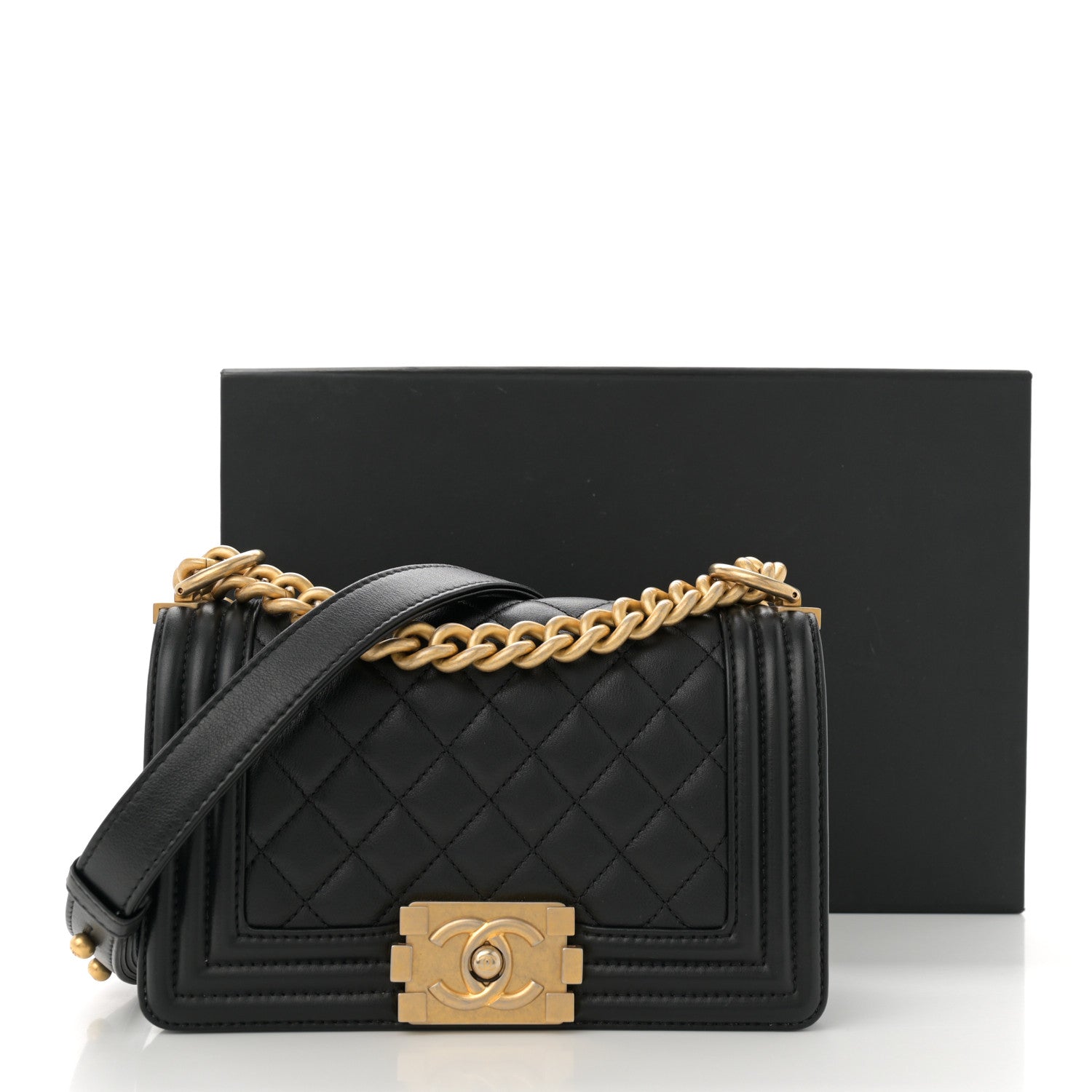Chanel Lambskin Quilted Small Boy Flap Black 11 of 11