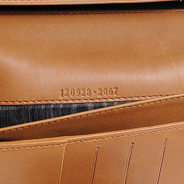Leather Monogram Web Continental Wallet Tan