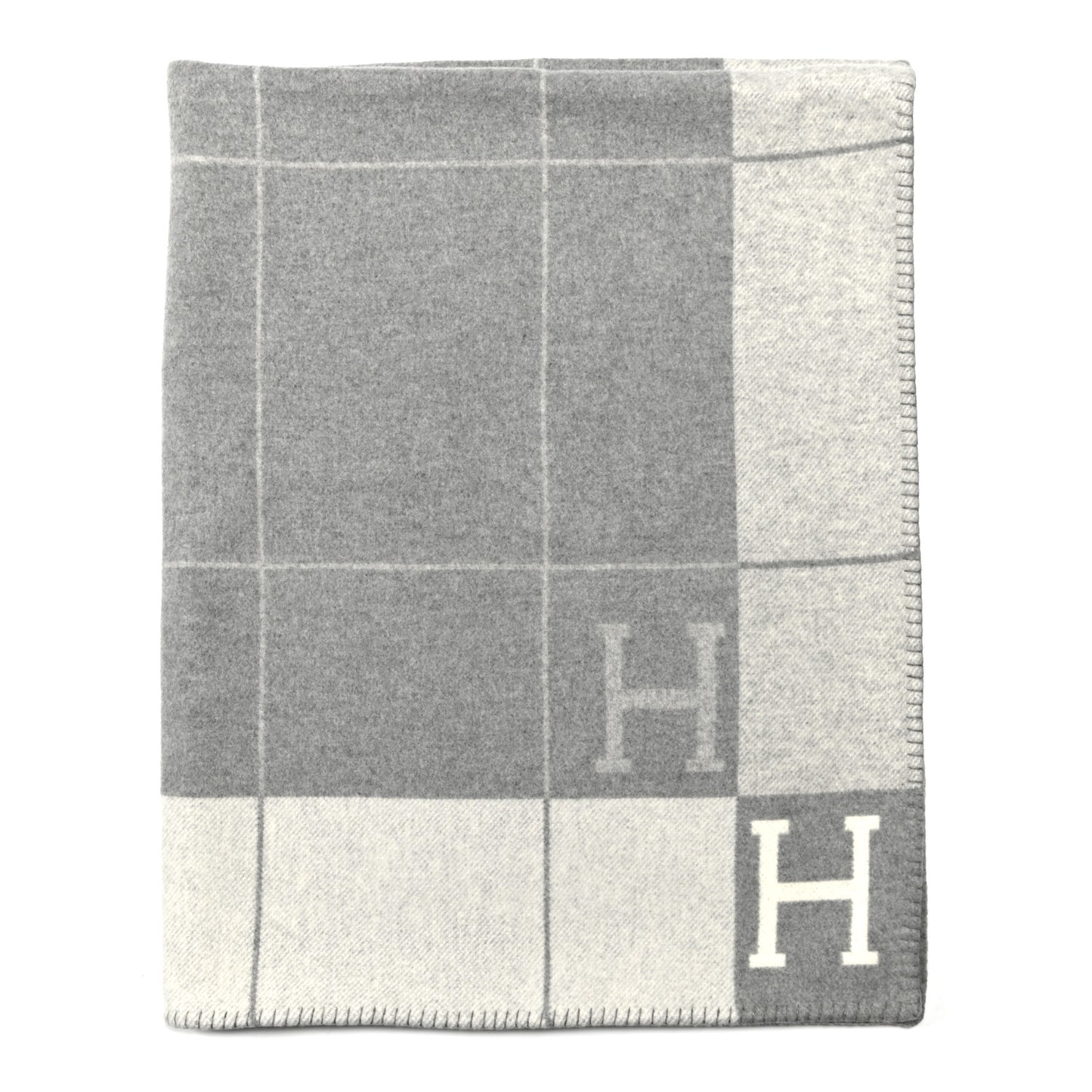Wool Cashmere Avalon III Blanket Ecru Gris Clair