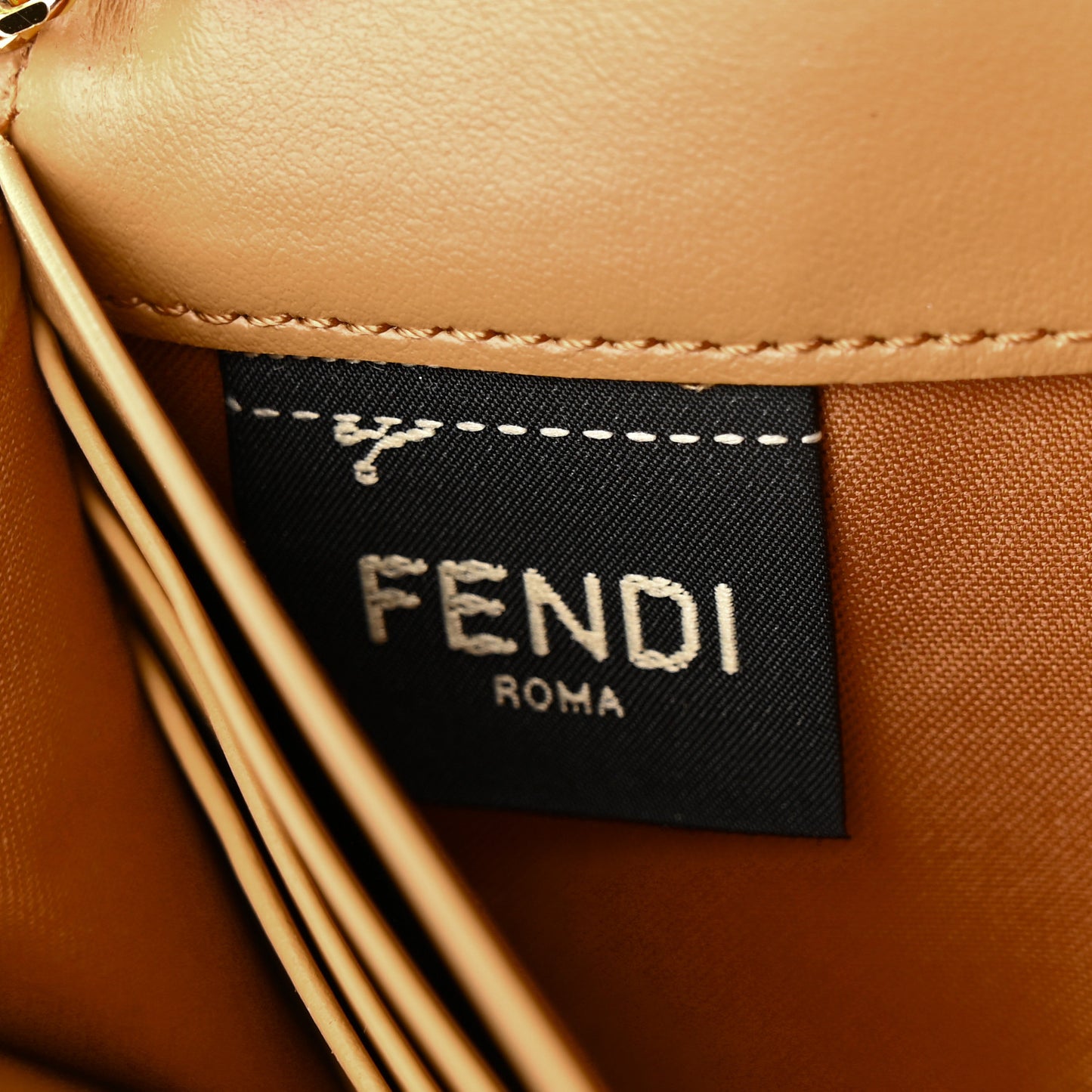 Vitello Termolagoon F is Fendi FF 1974 Embossed Continental Envelope Wallet On Chain Miele Scuro