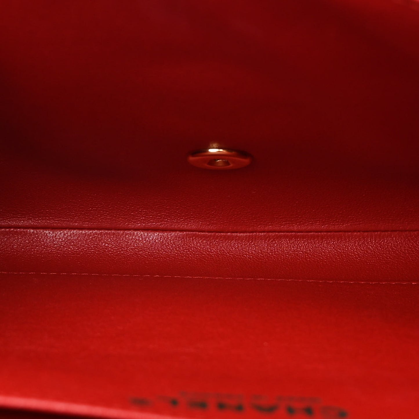 Lambskin Quilted Clutch With Chain Flap Red