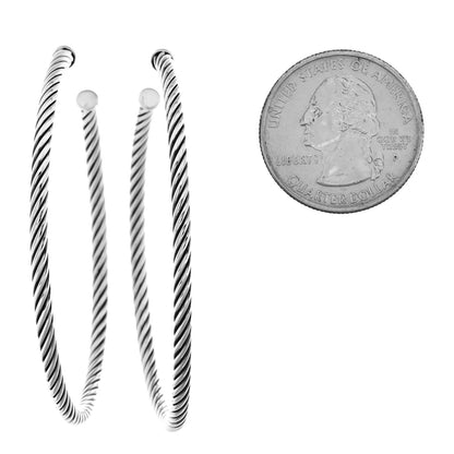 David Yurman Sterling Silver Extra Large Cable Classics Hoop Earrings 2 of 4