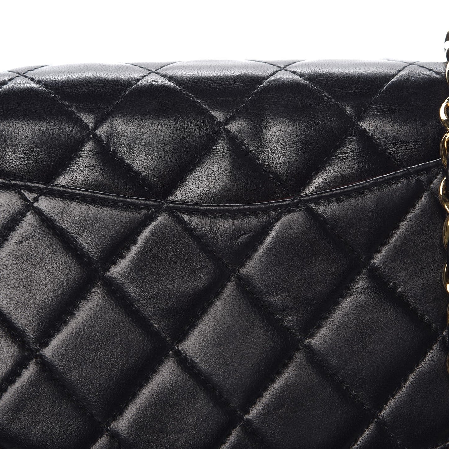Lambskin Quilted Mini Square Flap Black