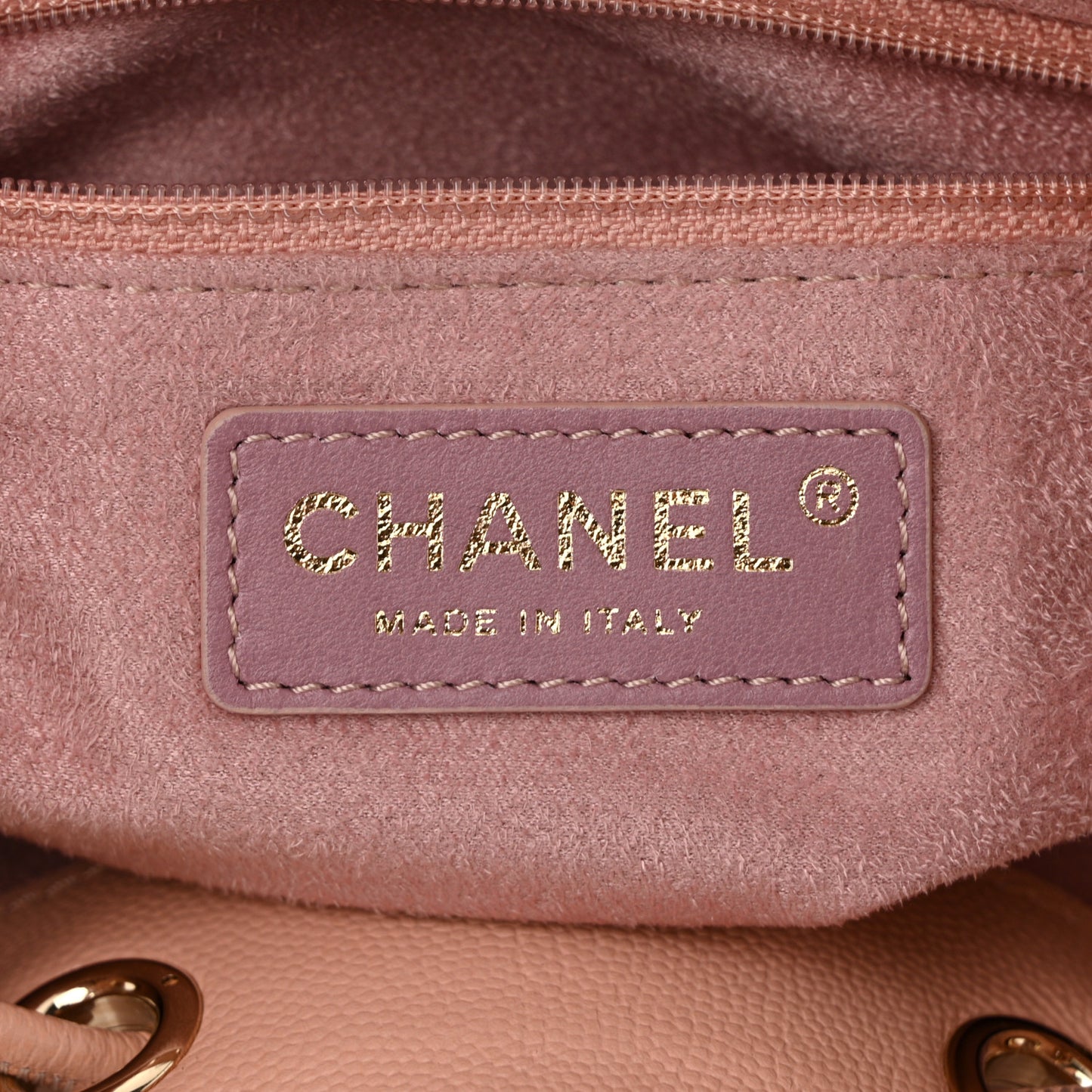 Caviar Deauville Drawstring Bucket Bag Light Pink