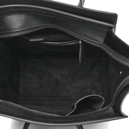 Celine Drummed Calfskin Micro Luggage Black 5 of 14