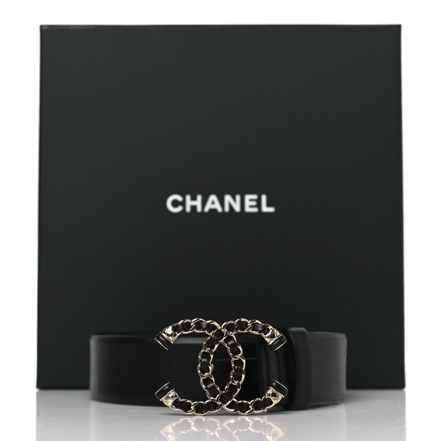 Lambskin CC Chain Belt 90 36 Black