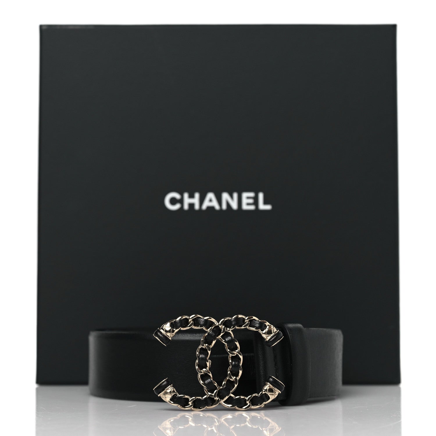 Chanel Lambskin CC Chain Belt 90 36 Black 7 of 7