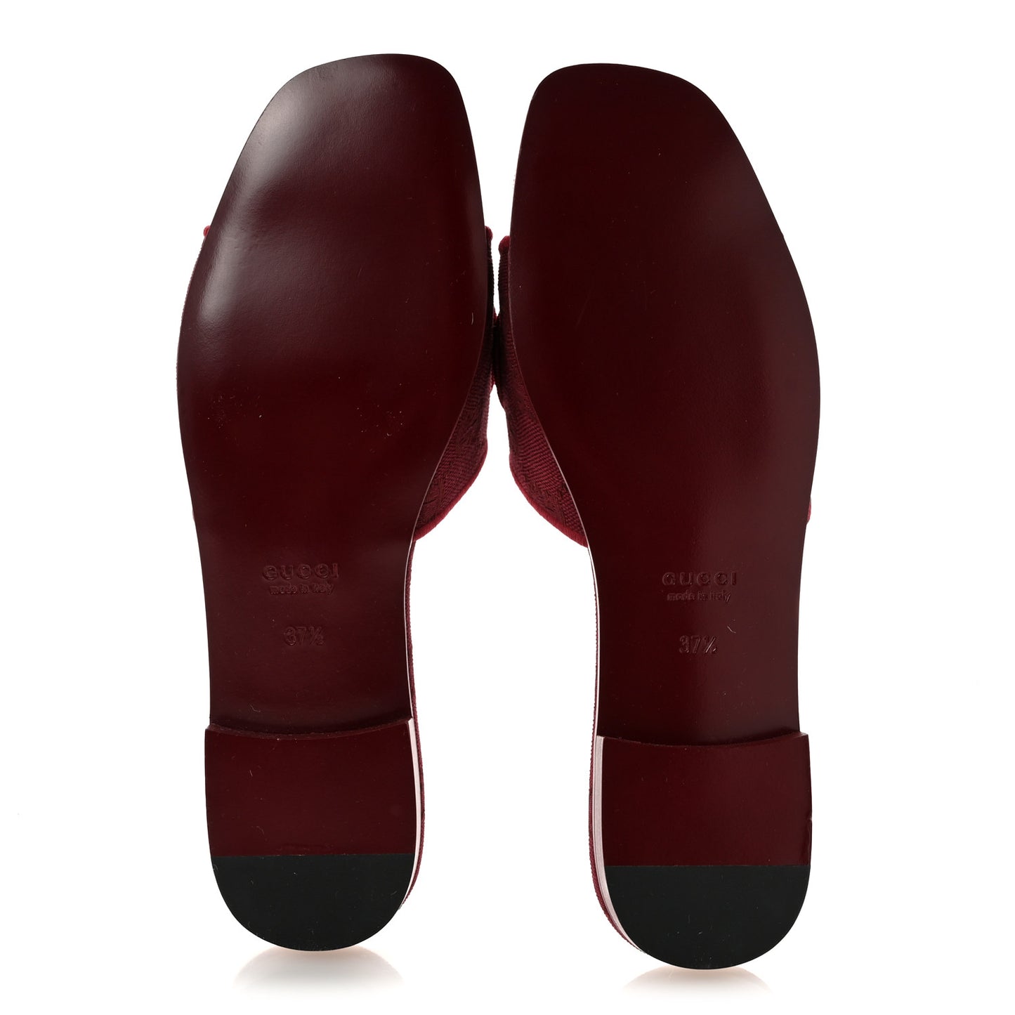 GG Canvas Interlocking G Cut Out Slide Sandals 37.5 Rosso Ancora