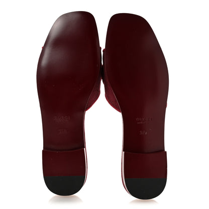 Gucci GG Canvas Interlocking G Cut Out Slide Sandals 37.5 Rosso Ancora 6 of 9