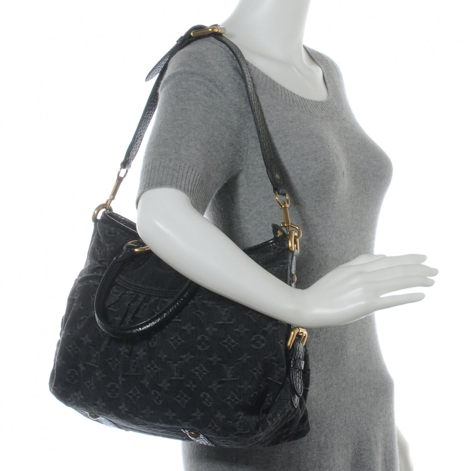Louis Vuitton Denim Neo Cabby MM Black 2 of 7