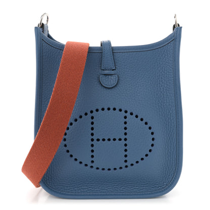 Hermes Taurillon Clemence Amazone Evelyne TPM Bleu Agate Cuivre 1 of 11
