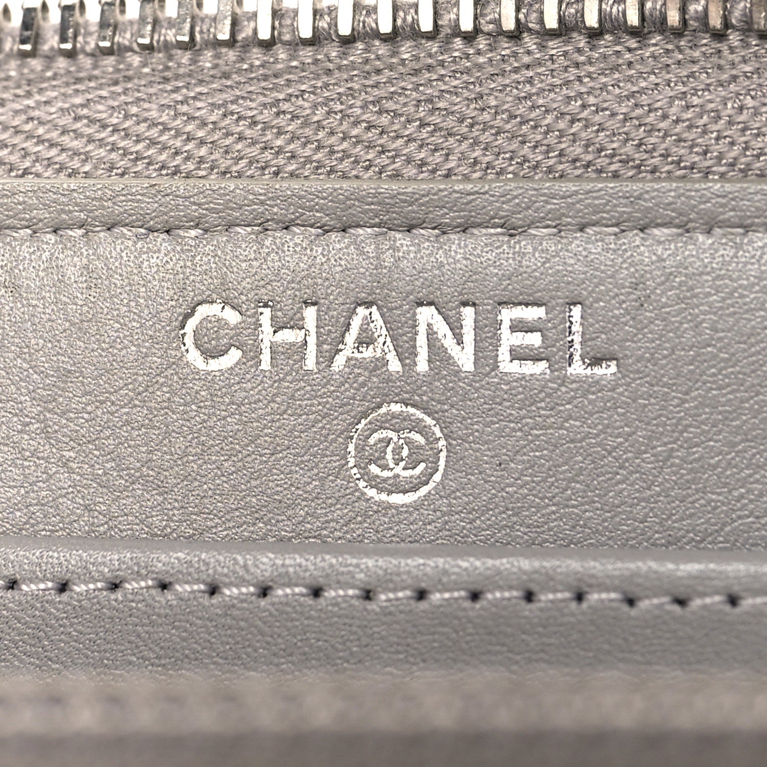Chanel Caviar Quilted Large Gusset Zip Around Wallet Grey 6 of 15