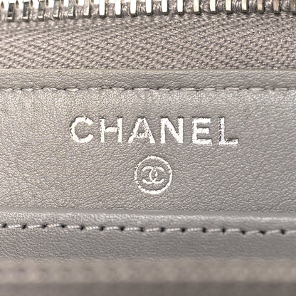 Chanel Caviar Quilted Large Gusset Zip Around Wallet Grey 6 of 15