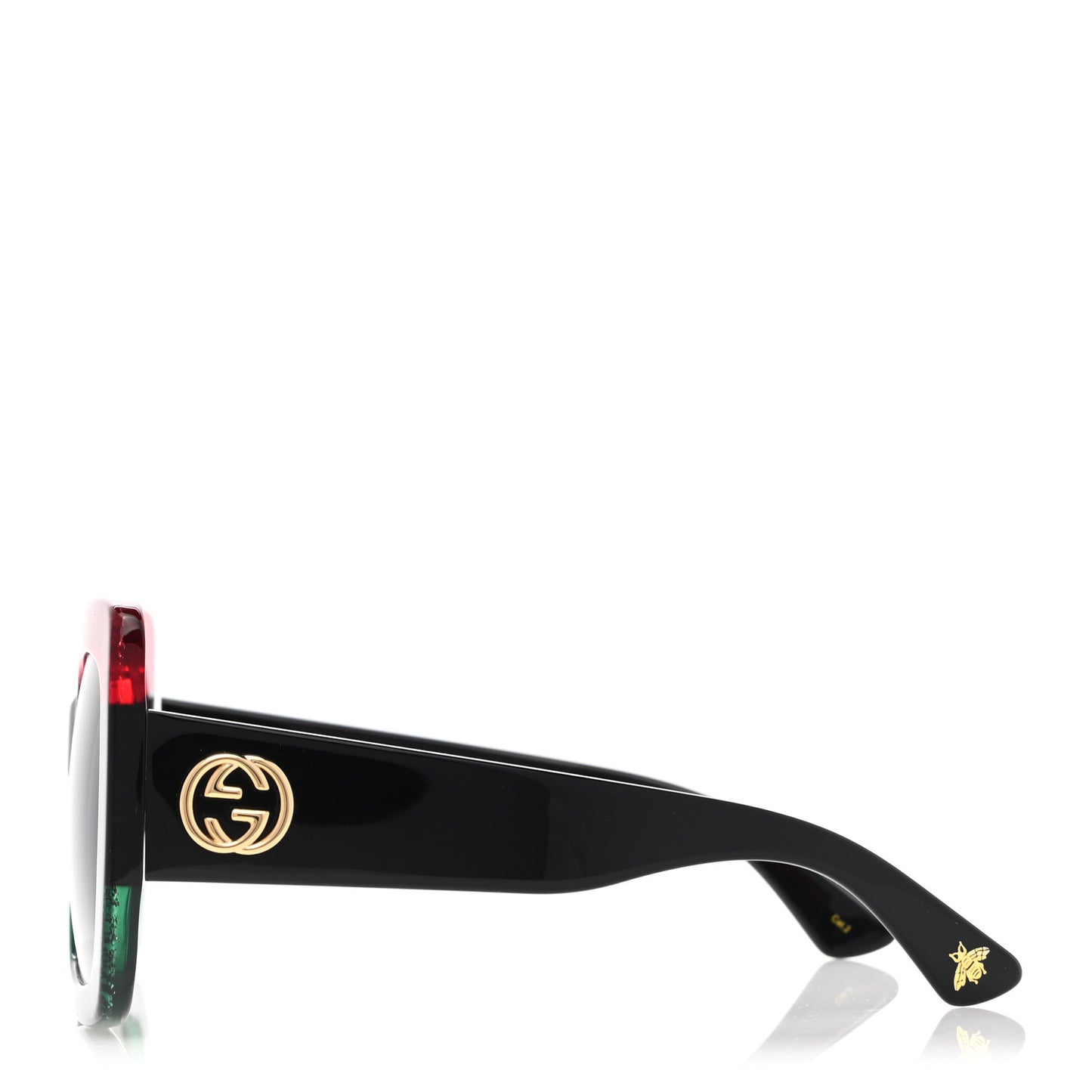Acetate Square Frame Sunglasses GG0083S Glitter Red Black Green