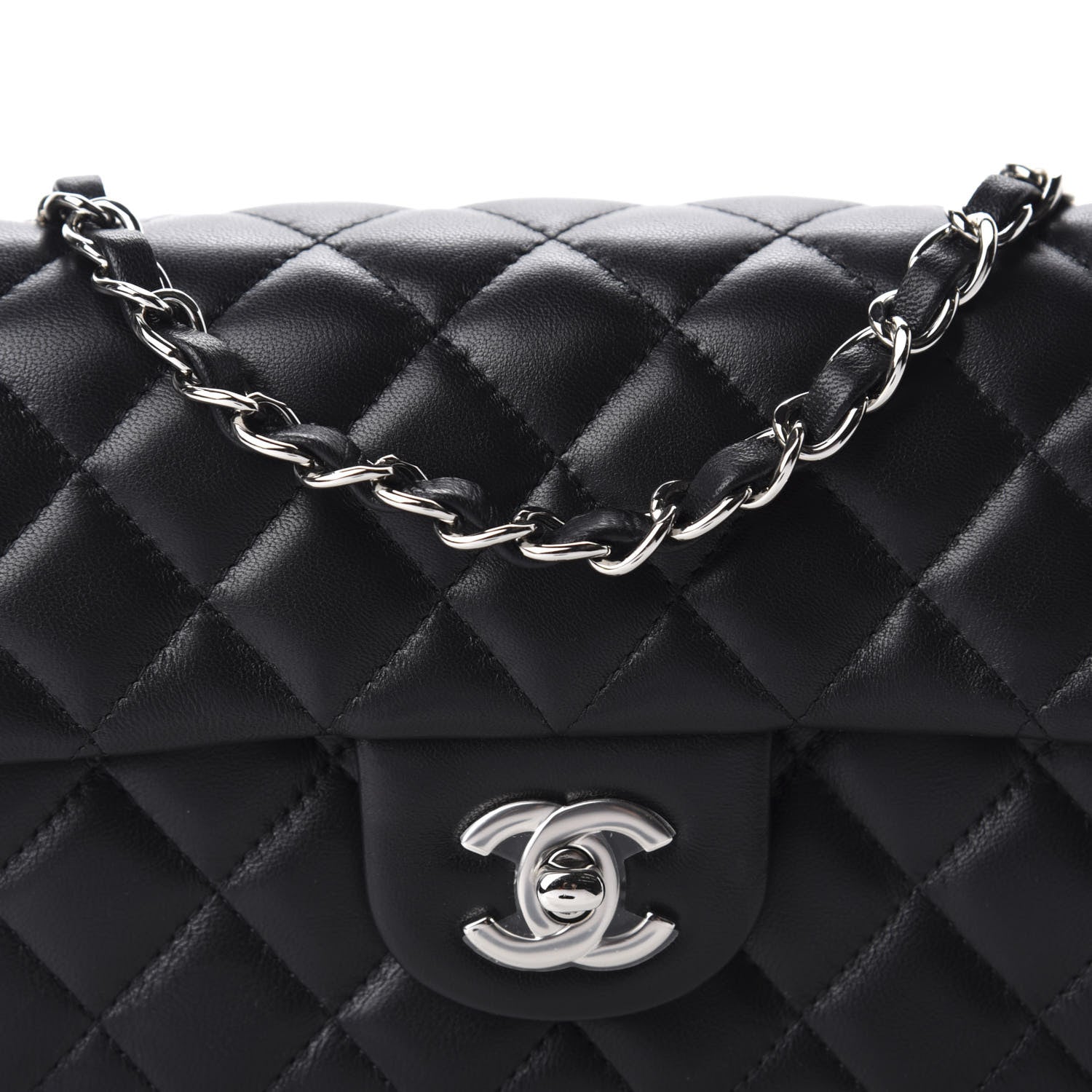 Chanel Lambskin Quilted Mini Rectangular Flap Black 10 of 11