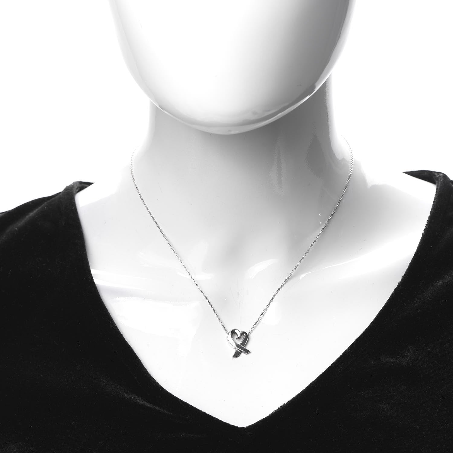 Tiffany Sterling Silver Small Paloma Picasso Loving Heart Pendant Necklace 2 of 5