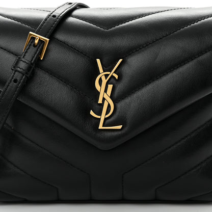 Saint Laurent Calfskin Y Quilted Monogram Toy Loulou Crossbody Bag Black 8 of 15